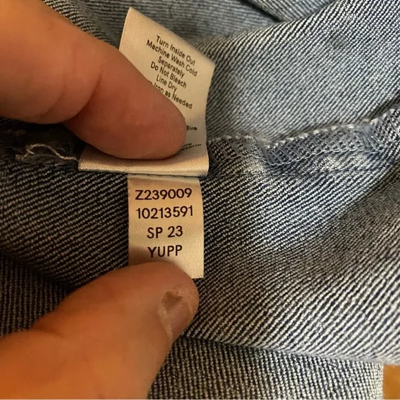 VENUS Button Front Light Blue 1/2 Sleeve Midi Denim Tie Waist Dress Size 2 - Picture 14 of 14